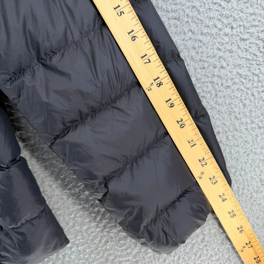 Eddie Bauer EB650 Down Puffer Jacket Womens Large Black Full Zip Quilted READ